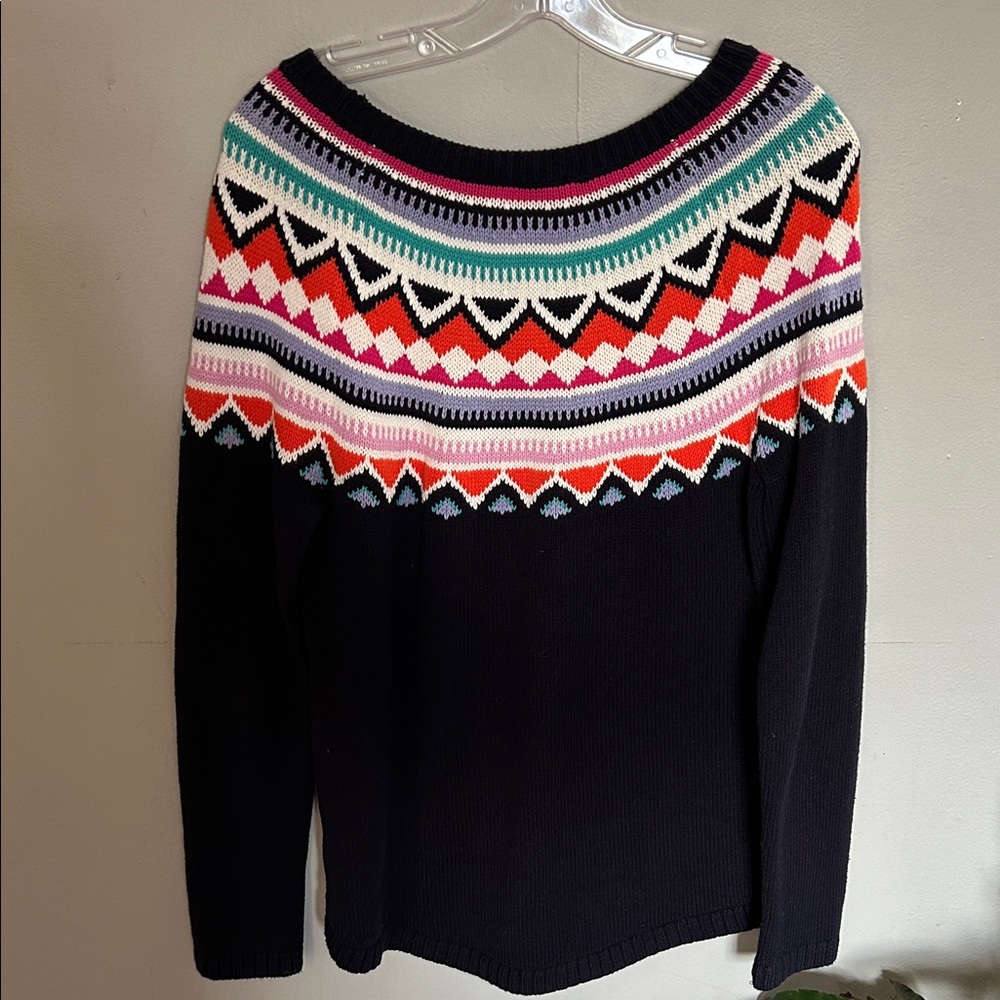 Talbots Black Multicolor Patterned Women's Sweater - image 3